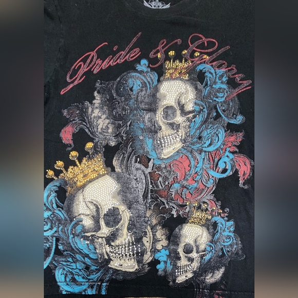 Xzavier Vintage Men's Pride & Glory King Skulls 💀 T-Shirt Size Medium - Picture 2 of 7